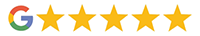 Google five-star rating display showing excellent customer review for Cook Orthodontics.